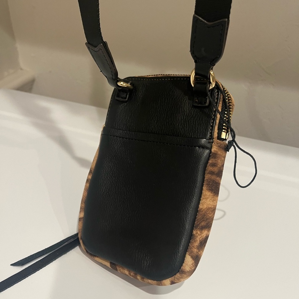 Aimee Kestenberg Brown Leopard Print capri genuine calf hair crossbody - Picture 2 of 6
